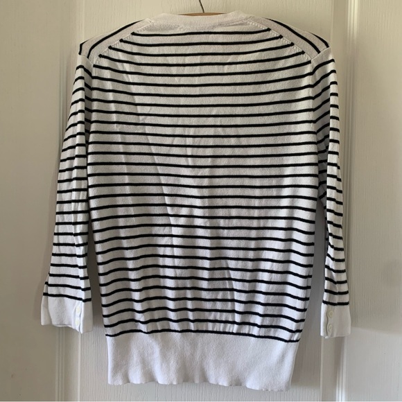 Ann Taylor LOFT striped V neck cardigan - Picture 3 of 6
